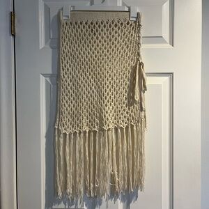 Lulu's cream Crochet Skirt